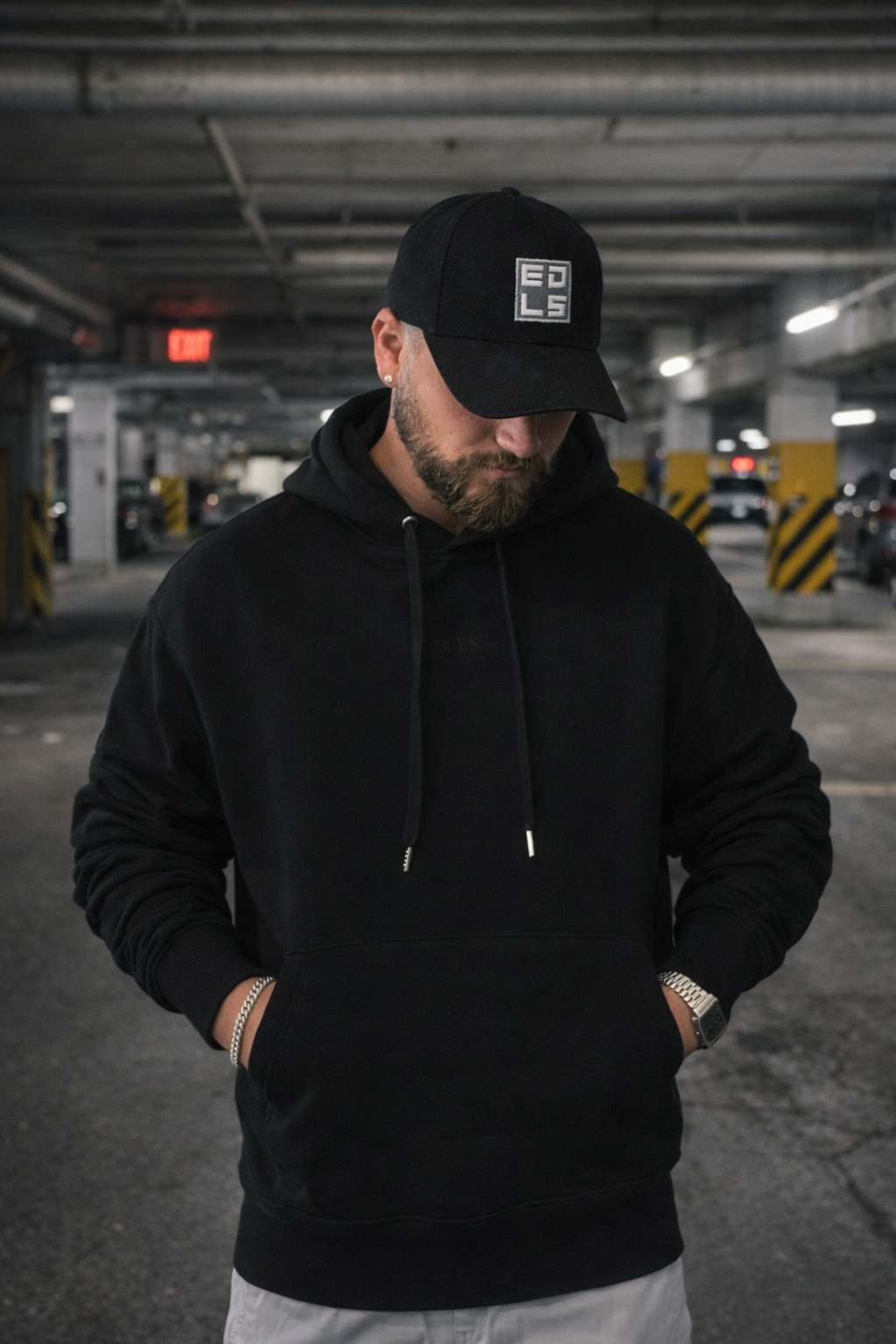 Endless Blank Hoodie black (Oversize) - Organic Oversize Hoodie (Stick)