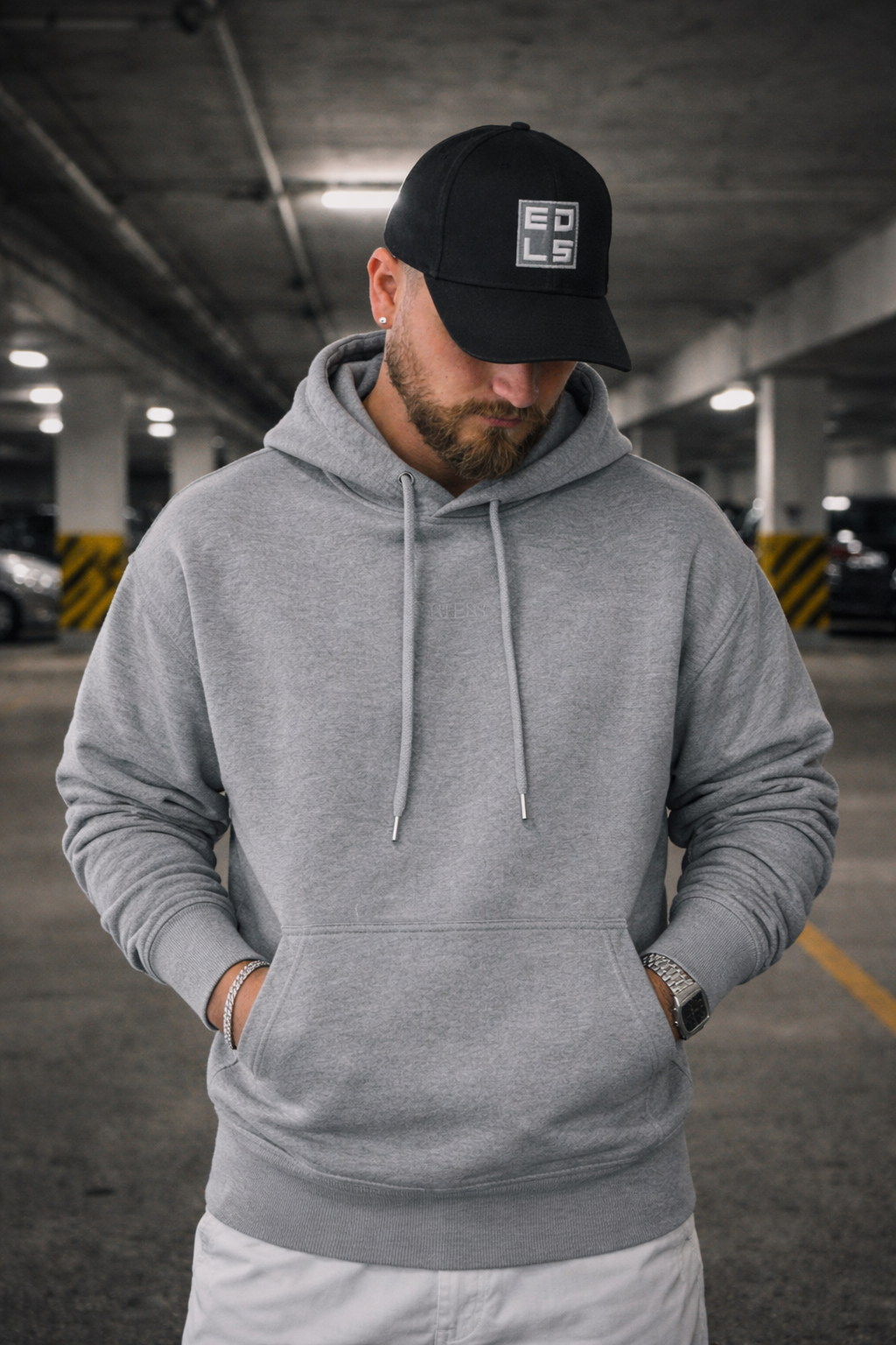 Endless Blank Hoodie grey (Oversize) - Organic Oversize Hoodie (Stick)