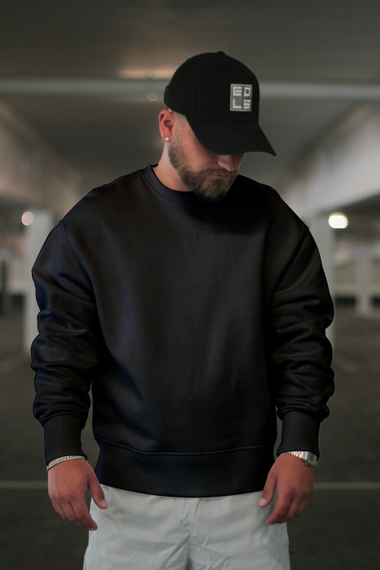 Endless Blank Sweatshirt black (Oversize) - Organic Oversize Sweatshirt (Stick)