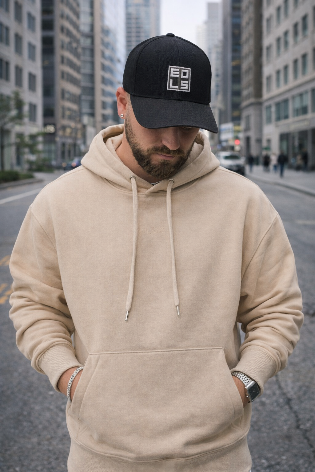 Endless Blank Hoodie beige (Oversize) - Organic Oversize Hoodie (Stick)